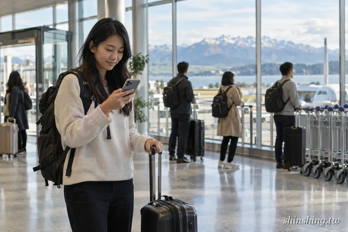 旅客在機場使用手機的連線情境